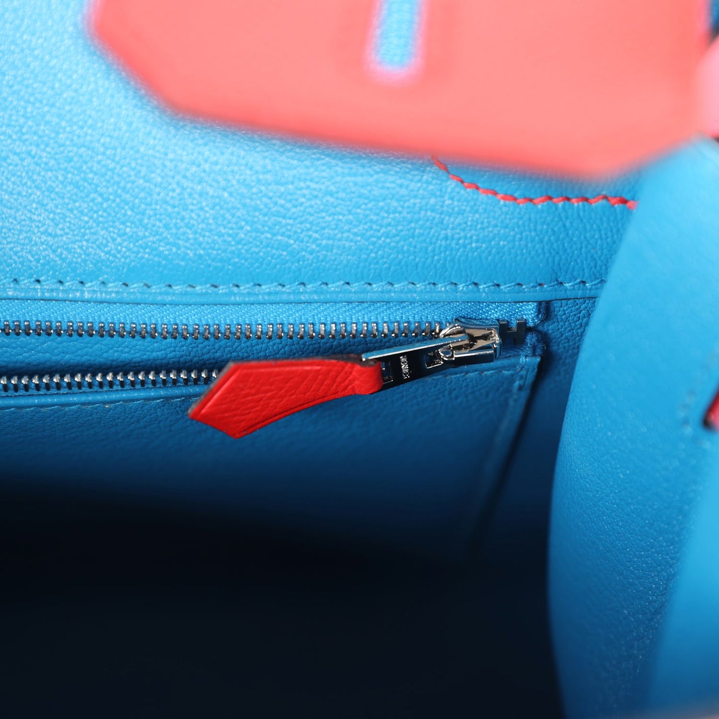 Hermes Casaque Birkin 30 Rouge De Coeur, Rose Extreme and Bleu Zanzibar Epsom Palladium Hardware