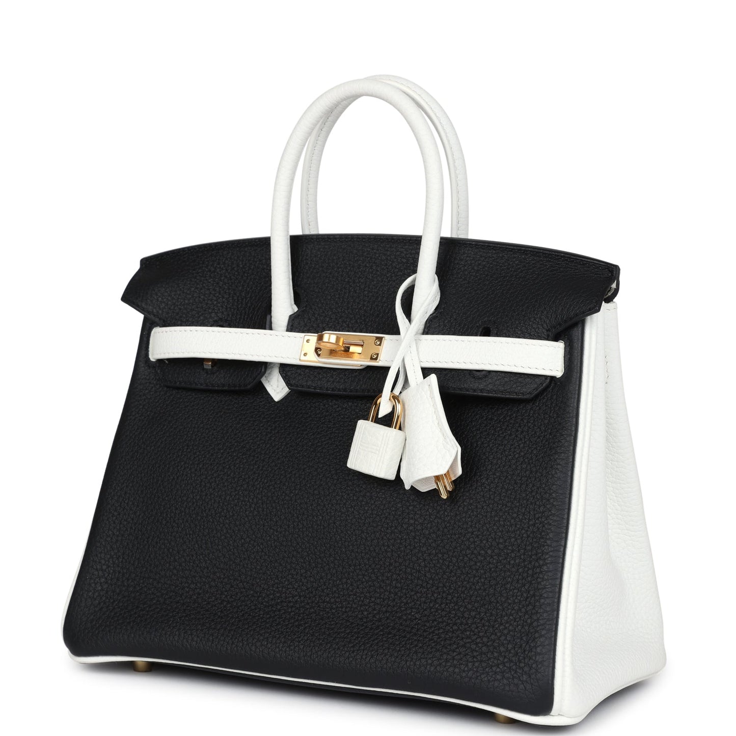 Hermes Special Order (HSS) Birkin 25 Black and White Clemence Gold Hardware