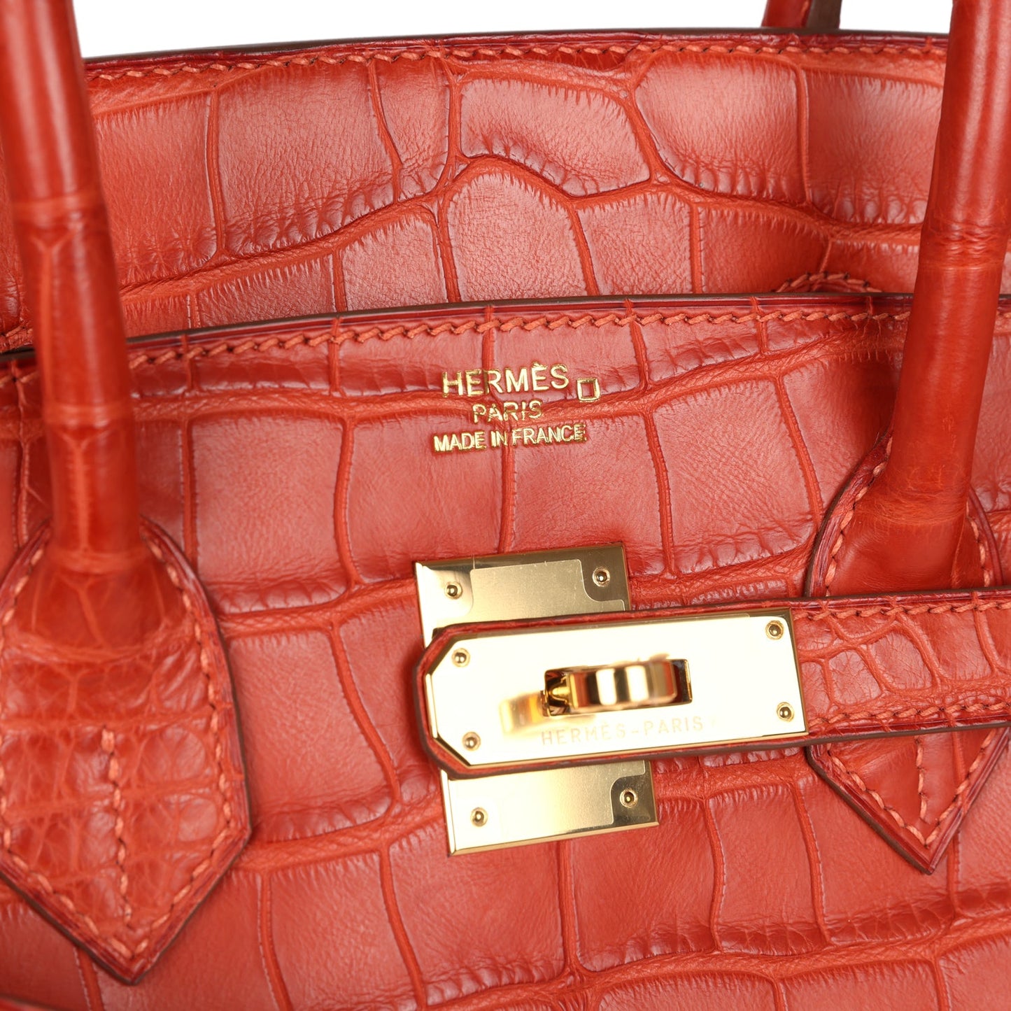 Hermes Birkin 35 Sanguine Matte Alligator Gold Hardware