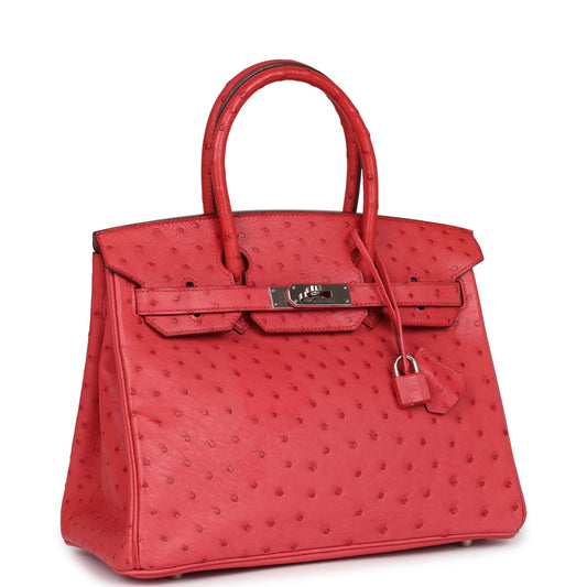 Hermes Birkin 30 Bougainvillea Ostrich Palladium Hardware