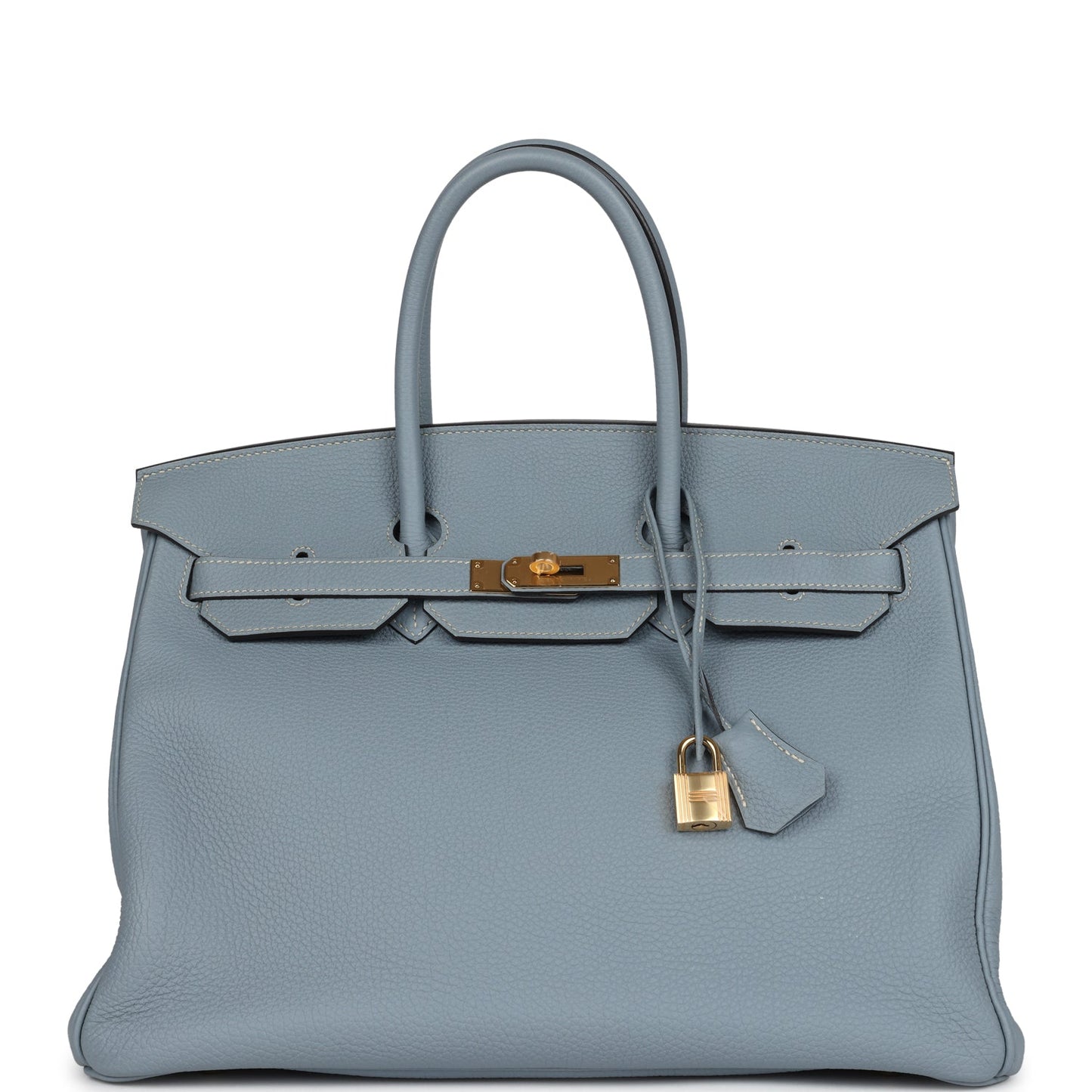 Hermes Birkin 35 Bleu Lin Togo Gold Hardware