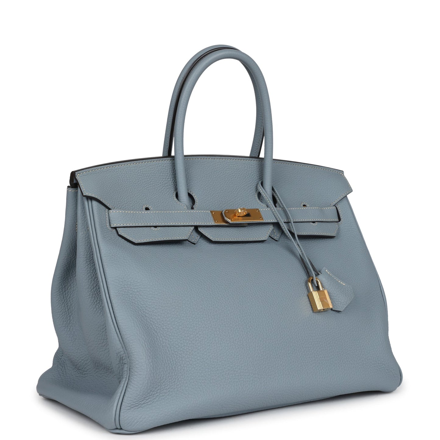 Hermes Birkin 35 Bleu Lin Togo Gold Hardware
