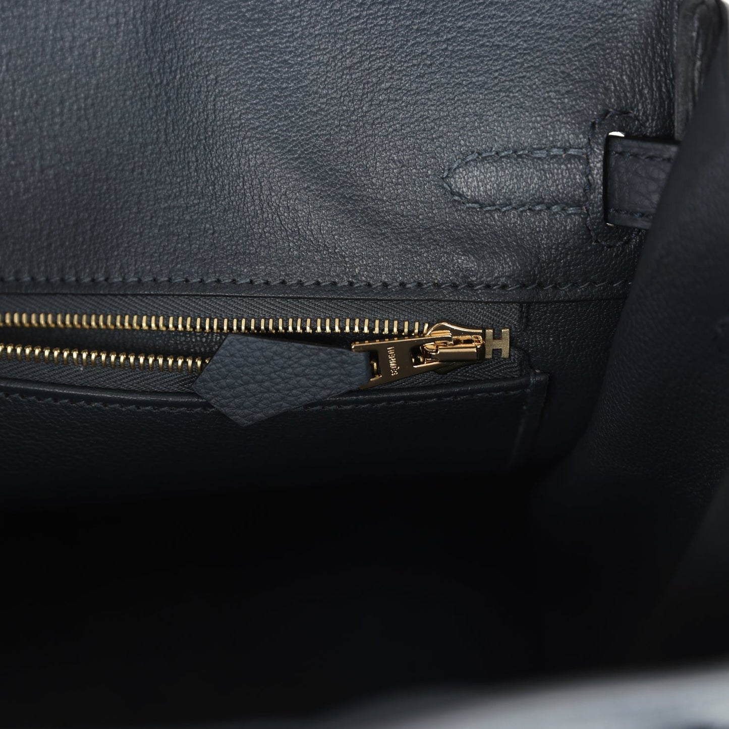 Hermes Birkin 25 Gris Misty Togo Permabrass Hardware