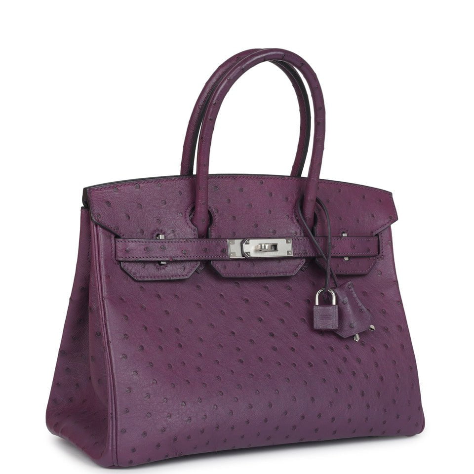 Hermes Birkin 30 Violet Ostrich Palladium Hardware