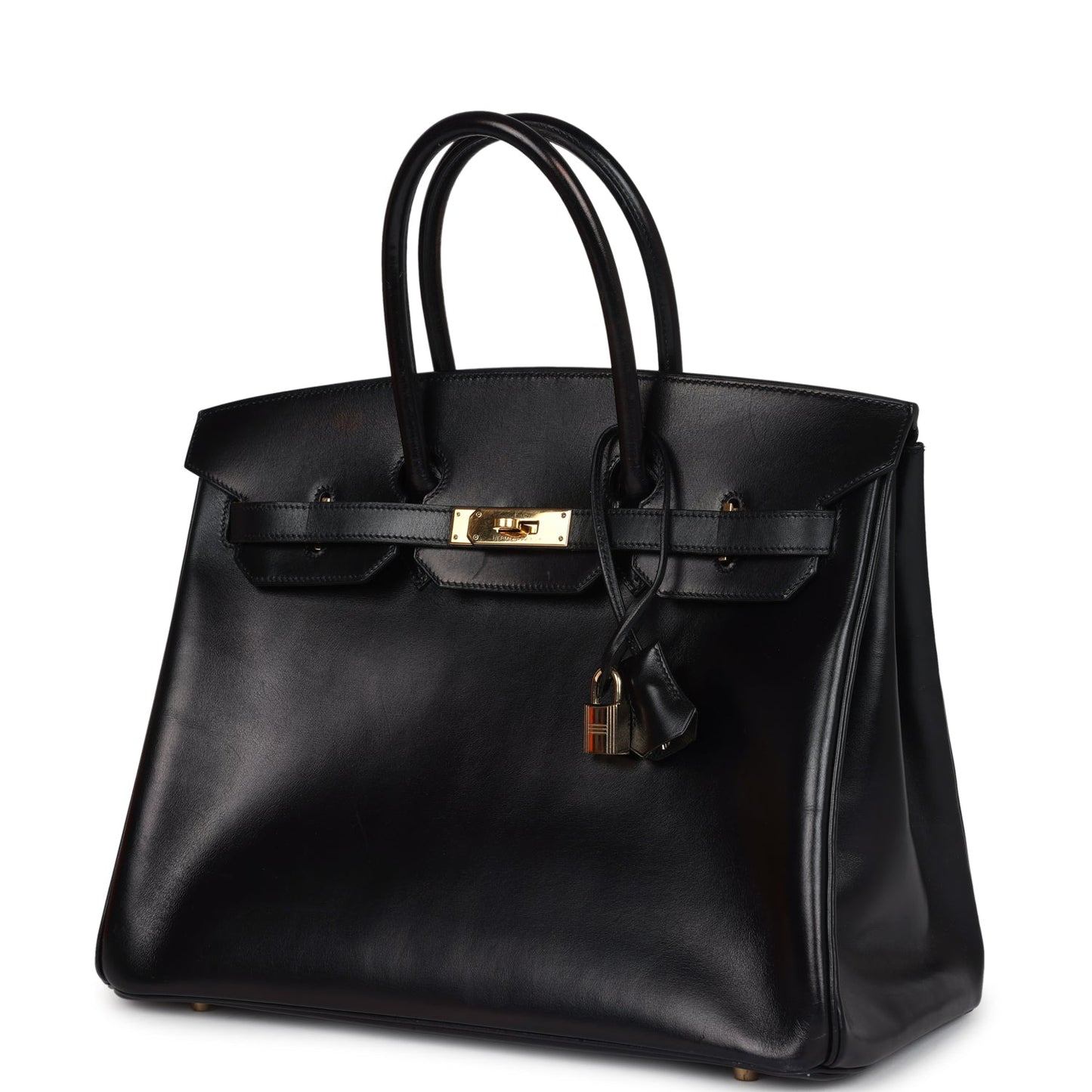 Hermes Birkin 35 Black Box Gold Hardware