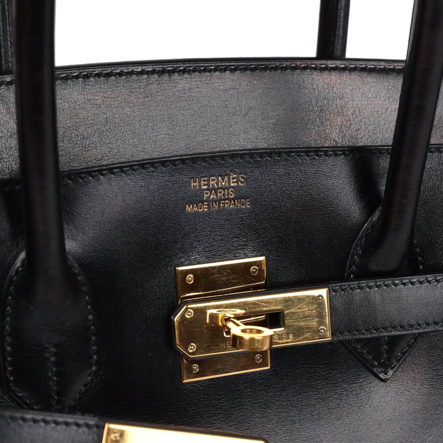 Hermes Birkin 35 Black Box Gold Hardware