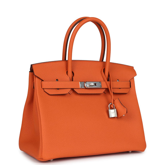 Hermes Birkin 30 Orange Togo Palladium Hardware