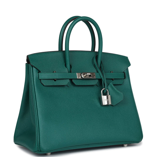 Hermes Birkin 25 Malachite Epsom Palladium Hardware