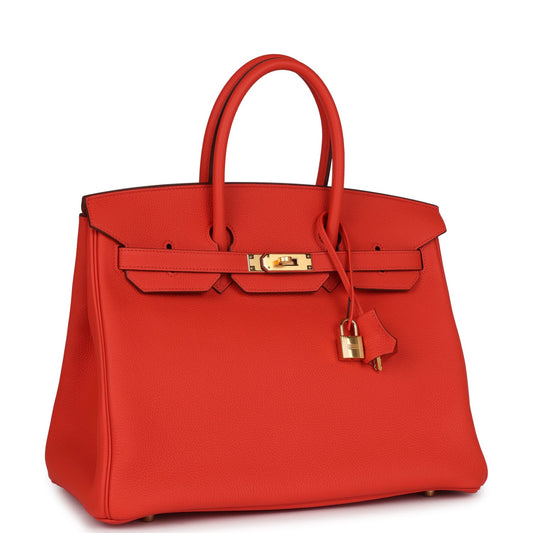 Hermes Birkin 35 Capucine Togo Gold Hardware