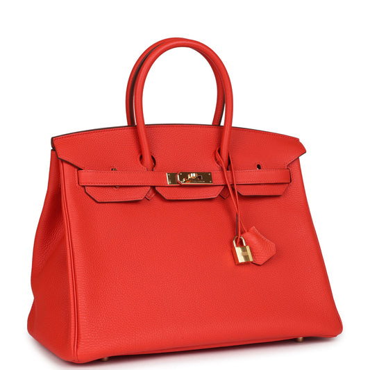 Hermes Birkin 35 Capucine Togo Gold Hardware