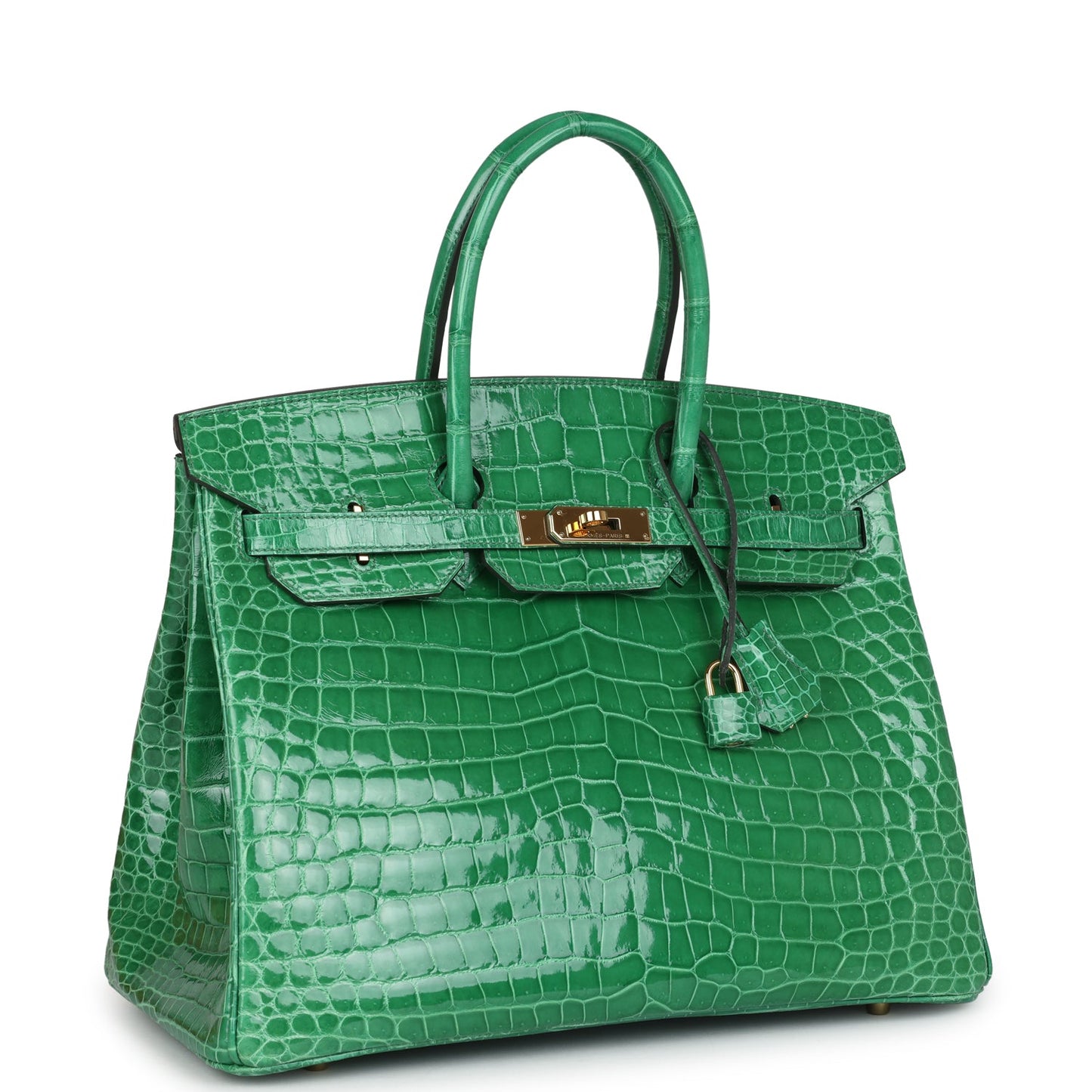 Hermes Birkin 35 Cactus Shiny Porosus Crocodile Gold Hardware