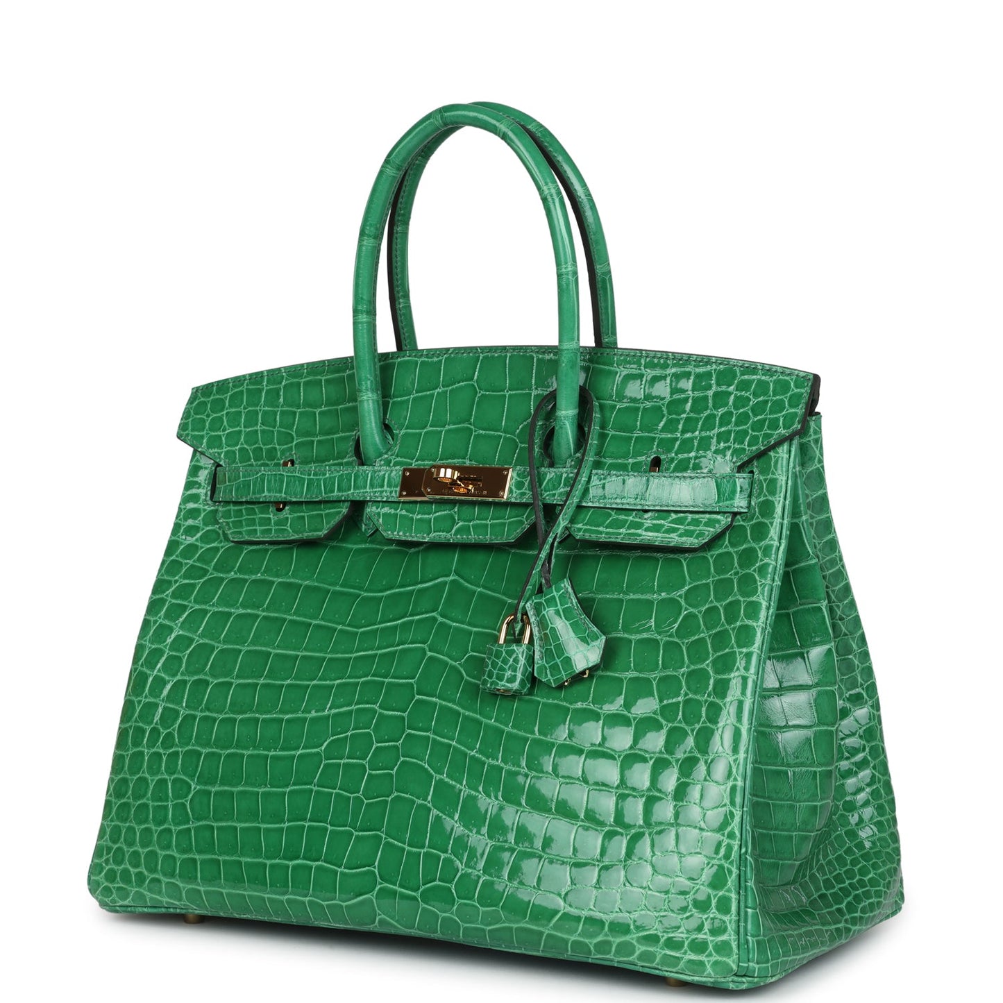 Hermes Birkin 35 Cactus Shiny Porosus Crocodile Gold Hardware