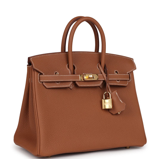 Hermes Birkin 25 Gold Togo Gold Hardware
