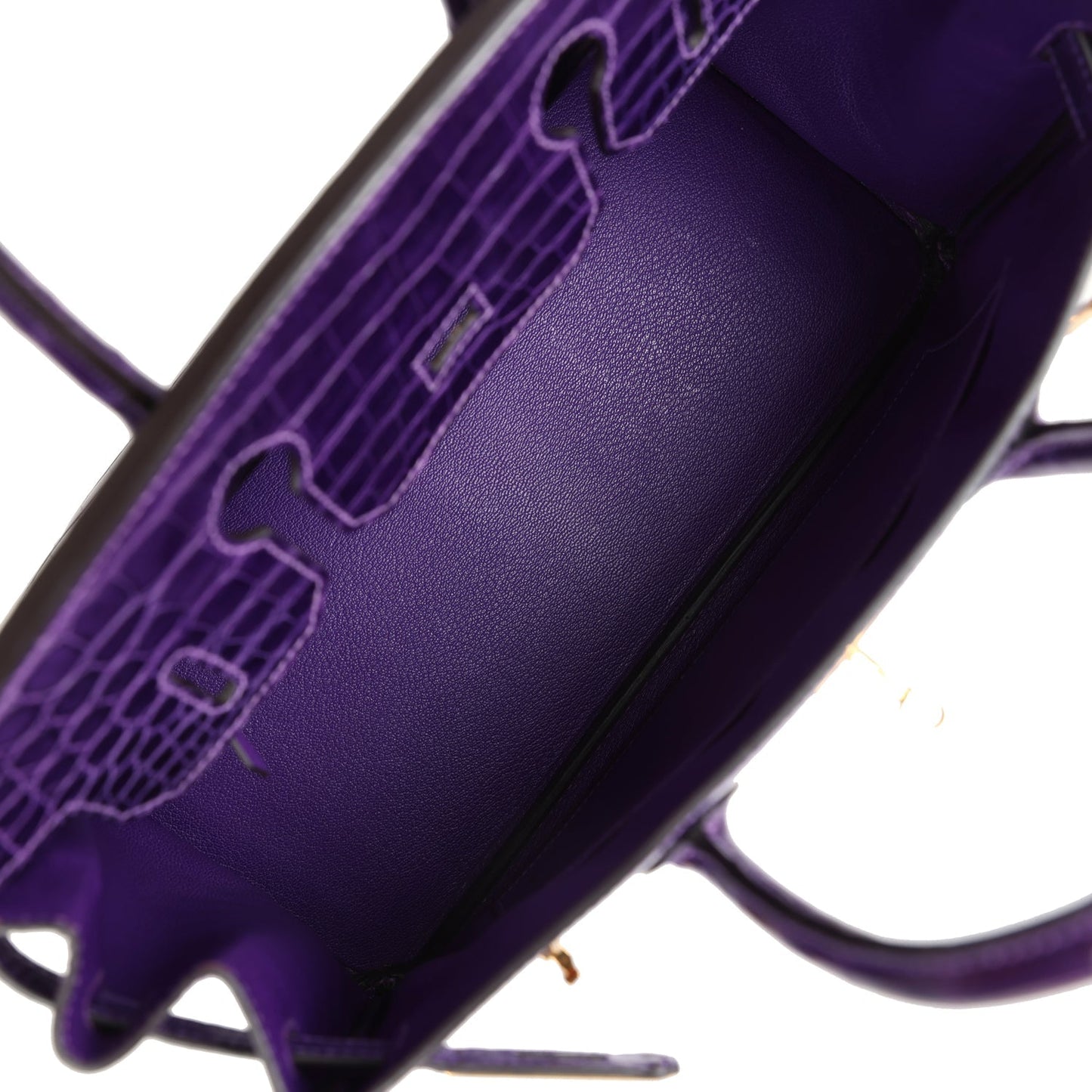 Hermes Birkin 30 Ultraviolet Shiny Niloticus Crocodile Gold Hardware