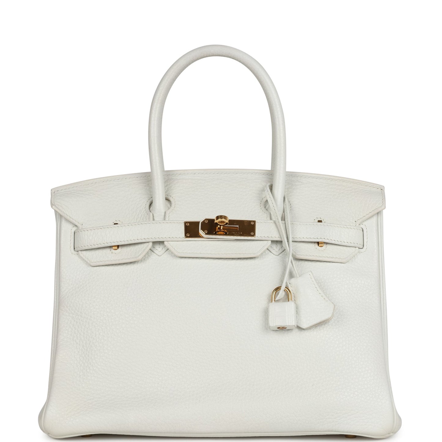 Hermes Birkin 30 White Clemence Gold Hardware