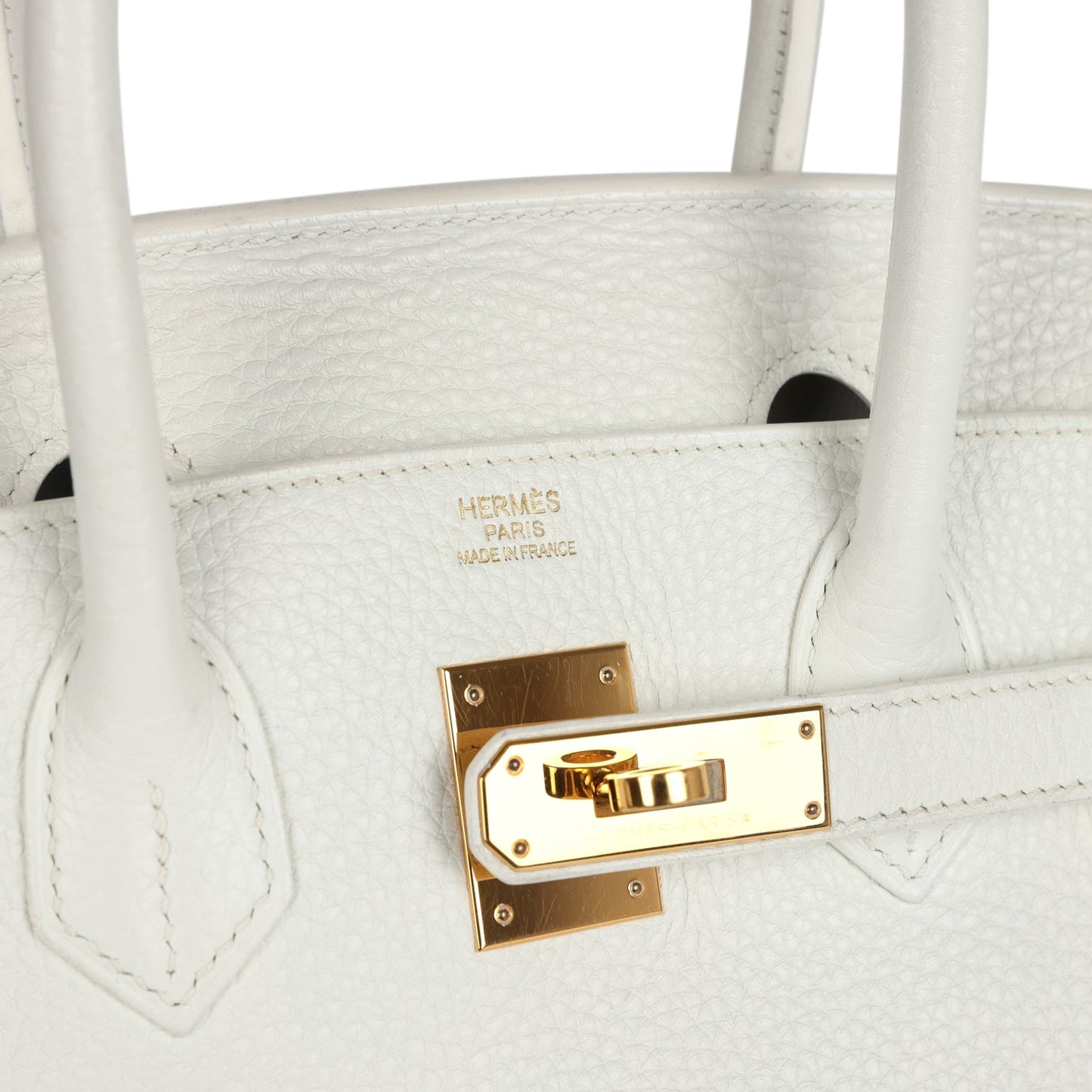 Hermes Birkin 30 White Clemence Gold Hardware