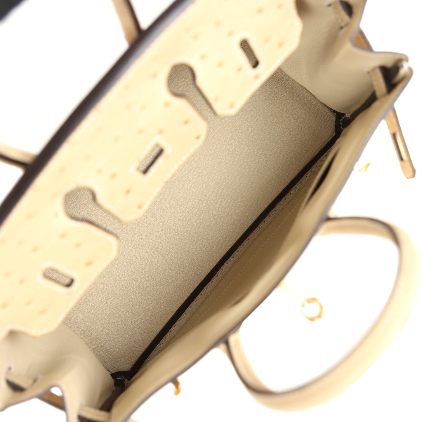 Hermes Birkin 25 Trench Ostrich Gold Hardware