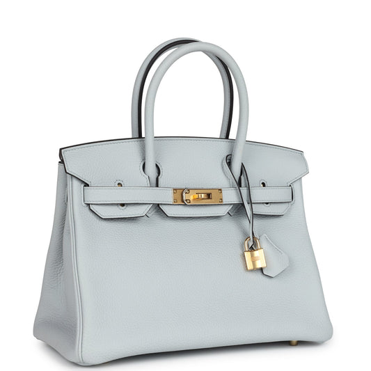 Hermes Birkin 30 Bleu Pale Togo Gold Hardware