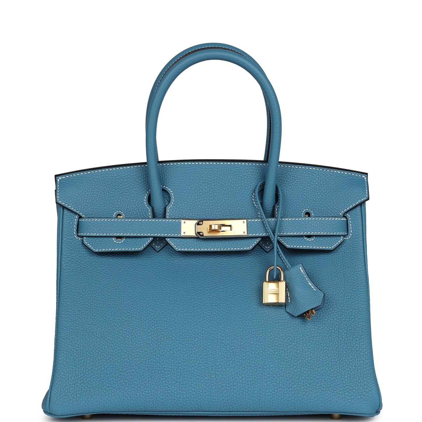 Hermes Birkin 30 Blue Jean Togo Gold Hardware