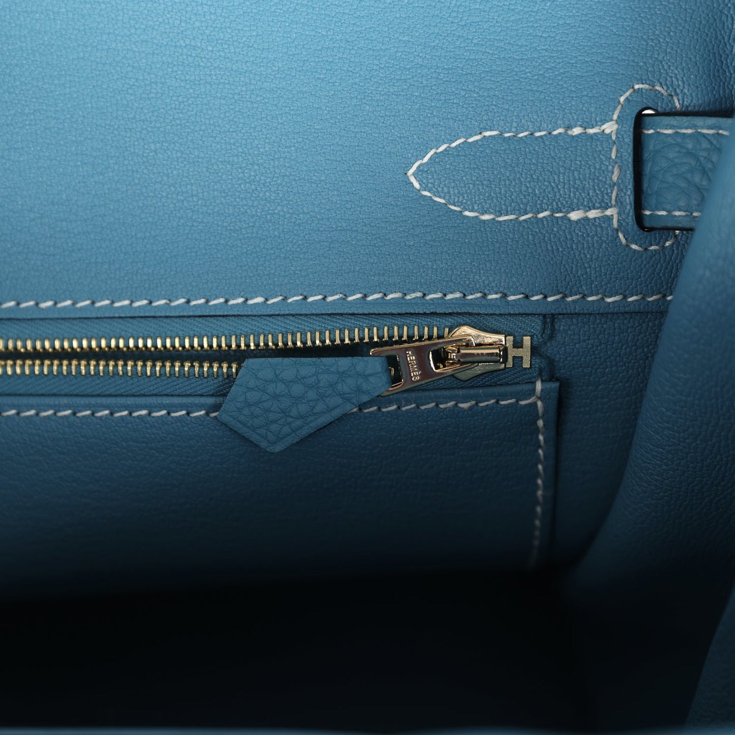 Hermes Birkin 30 Blue Jean Togo Gold Hardware