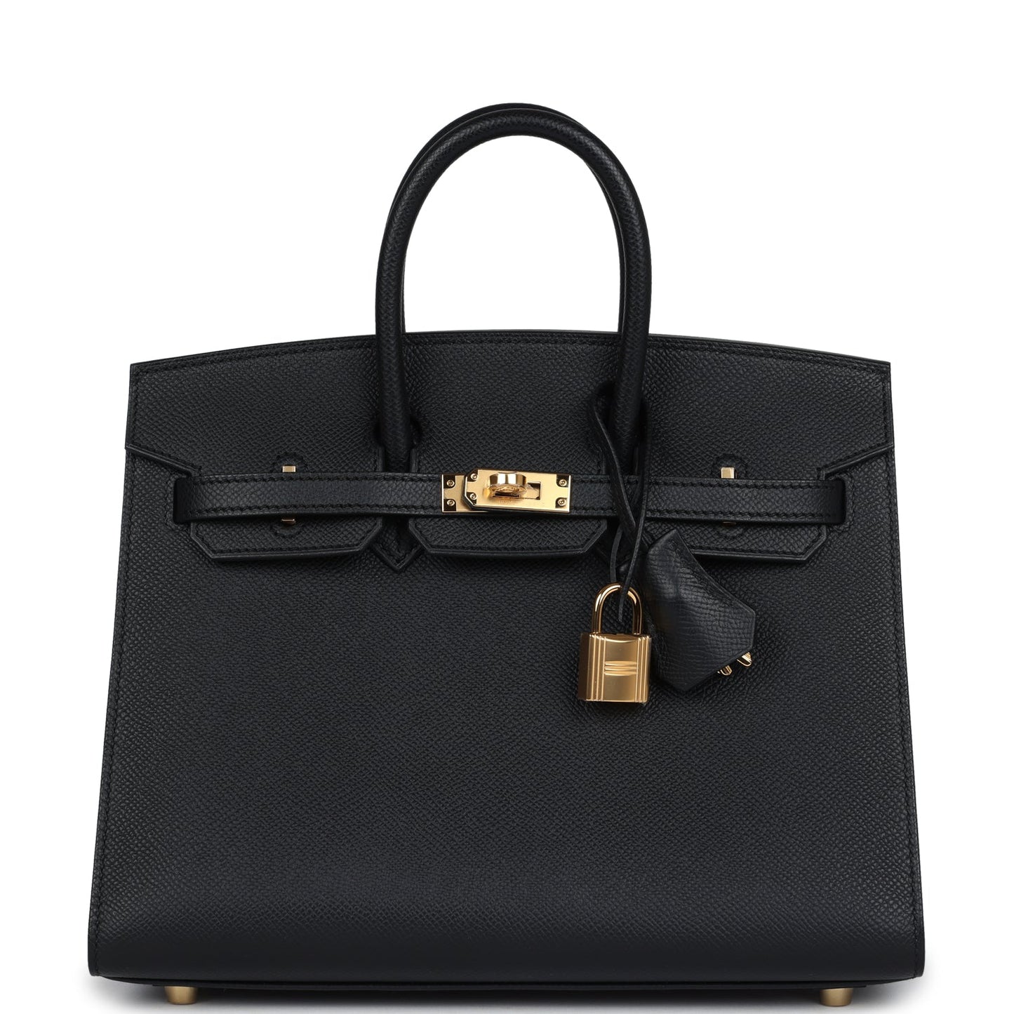 Hermes Birkin Sellier 25 Black Epsom Gold Hardware