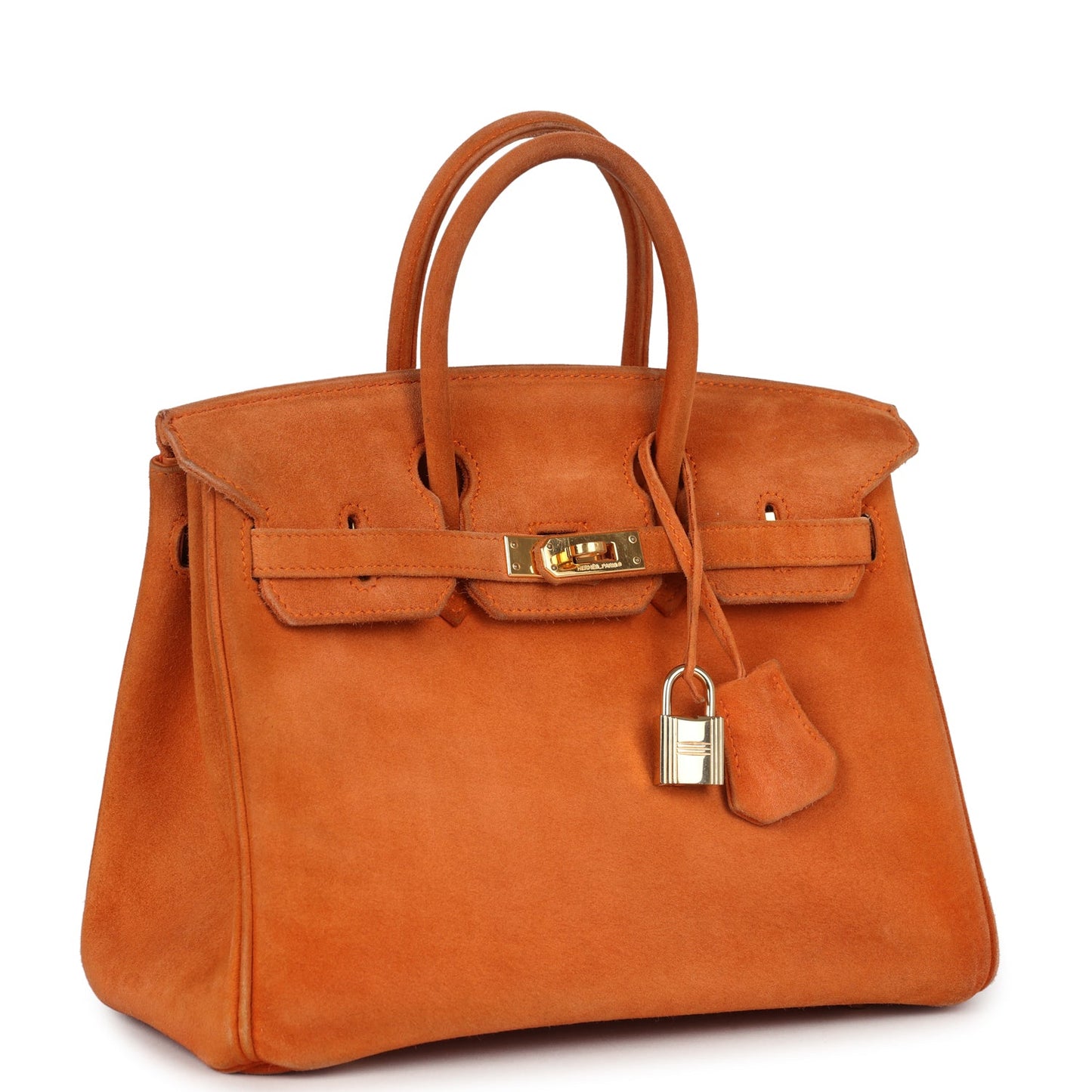 Vintage Hermes Birkin 25 Orange Doblis Gold Hardware
