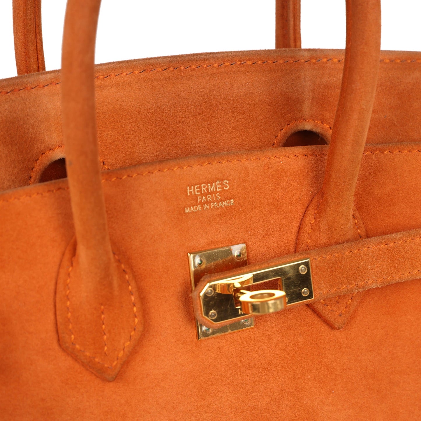 Vintage Hermes Birkin 25 Orange Doblis Gold Hardware