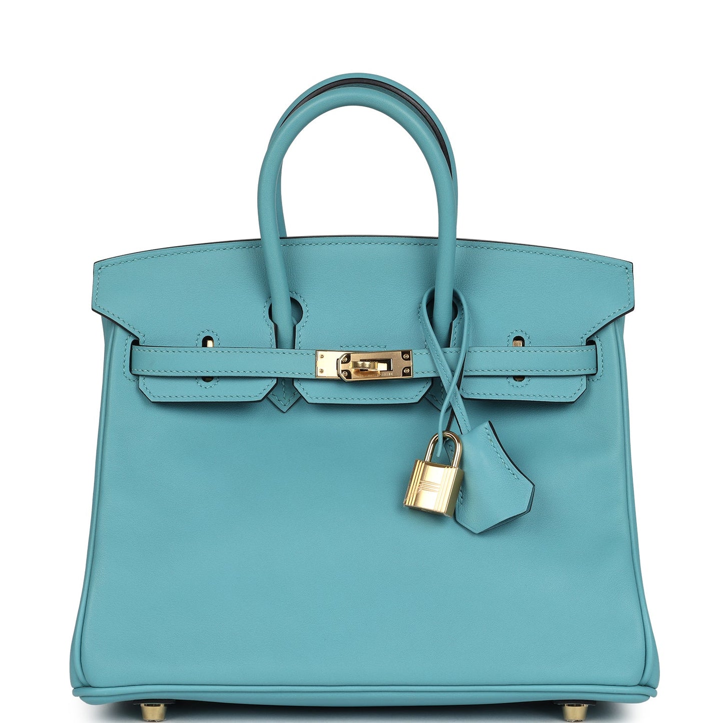 Hermes Birkin 25 Bleu Saint Cyr Swift Gold Hardware