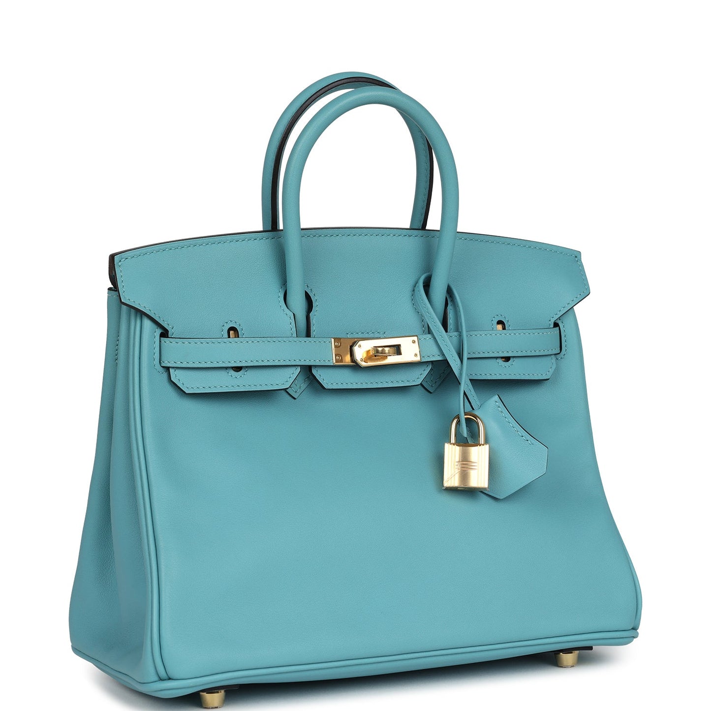 Hermes Birkin 25 Bleu Saint Cyr Swift Gold Hardware