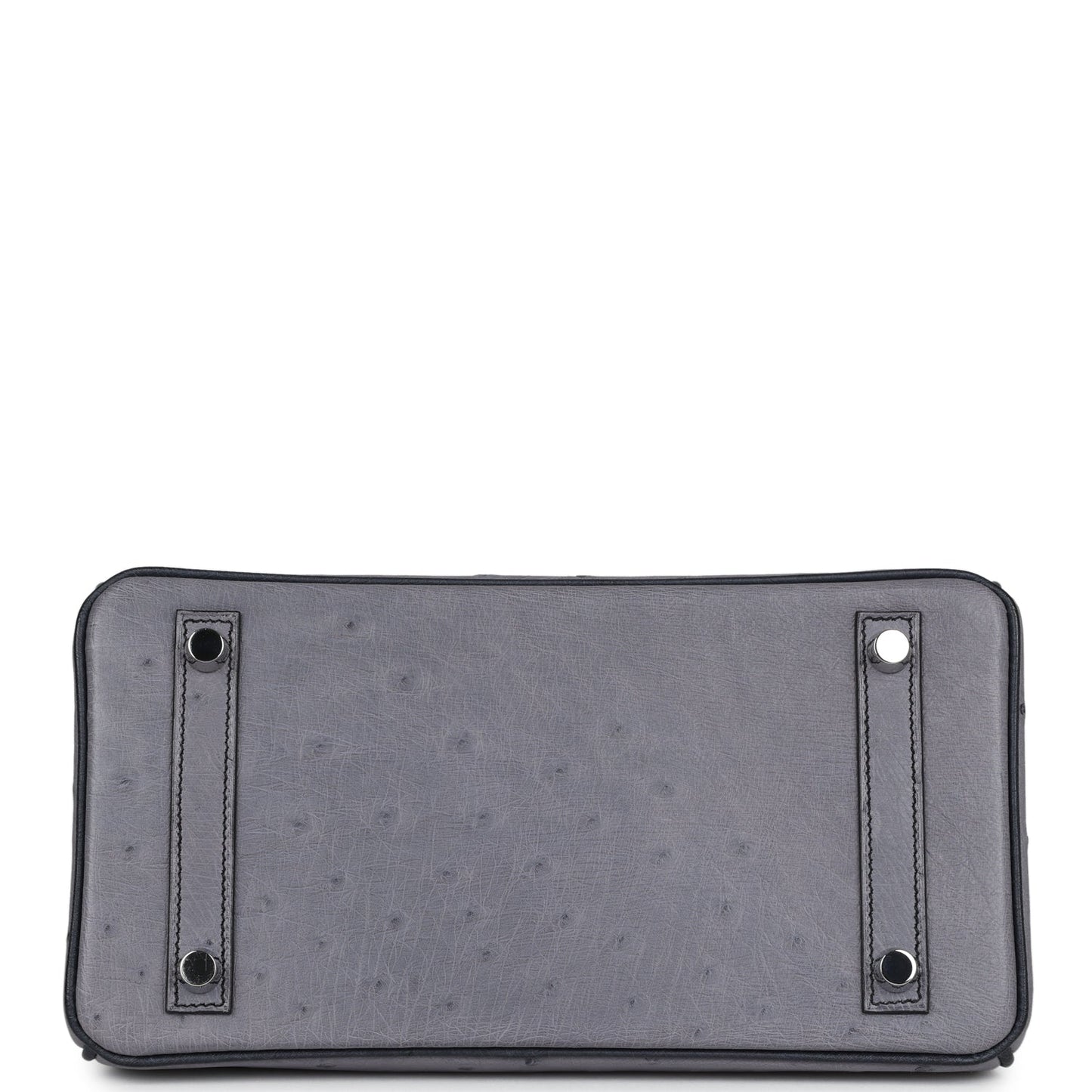 Hermes Special Order (HSS) Birkin 25 Gris Agate and Bleu Indigo Ostrich Brushed Palladium Hardware