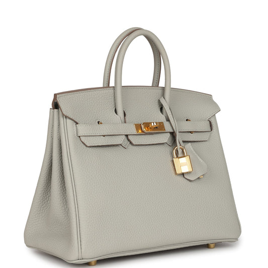 Hermes Birkin 25 Gris Perle Togo Gold Hardware