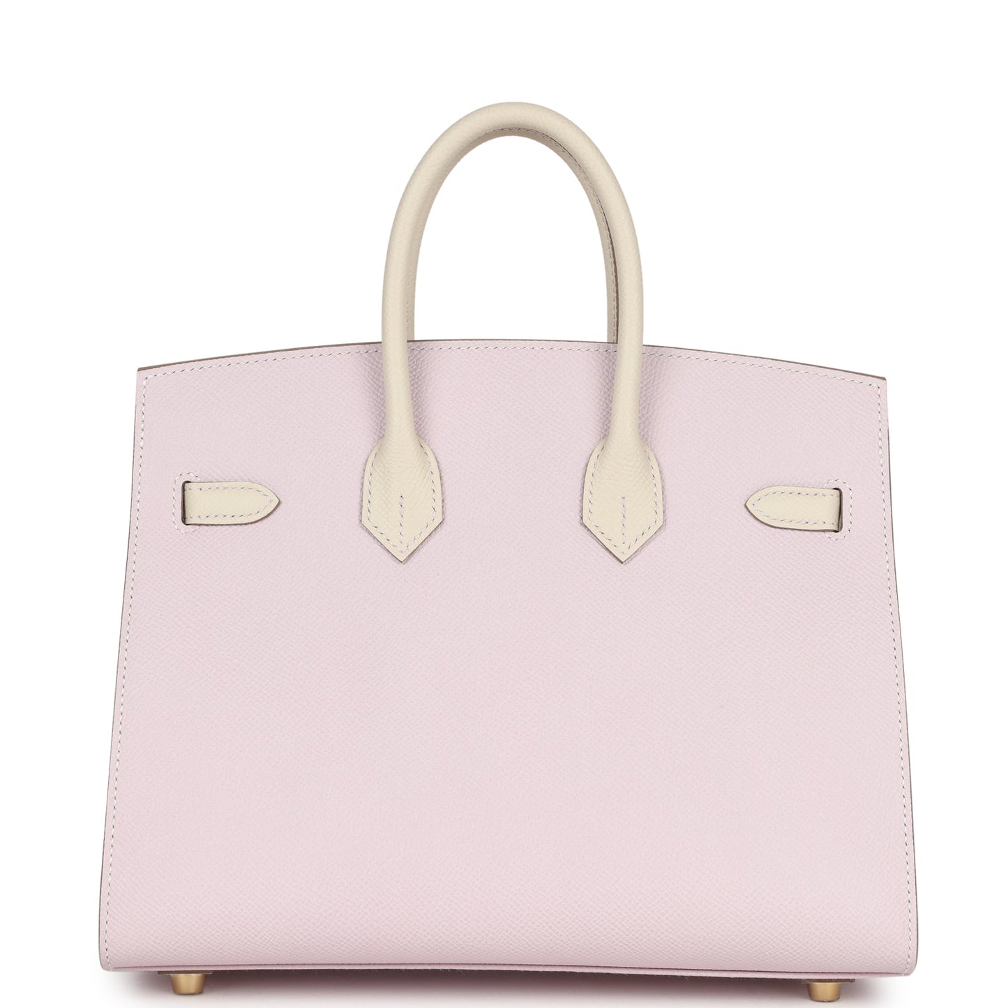 Hermes Special Order (HSS) Birkin Sellier 25 Mauve Pale and Craie Epsom Brushed Gold Hardware