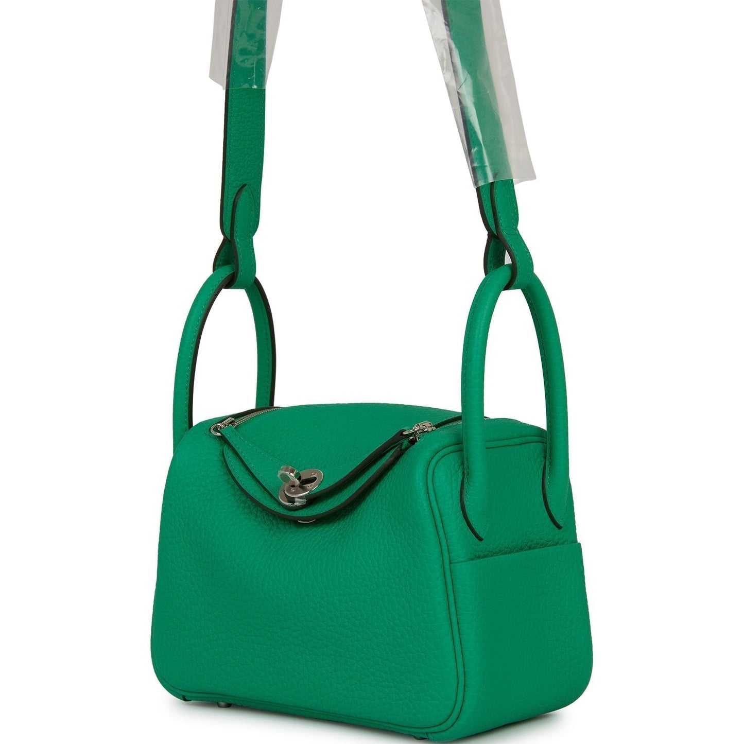 Hermes Mini Lindy Menthe Clemence Palladium Hardware