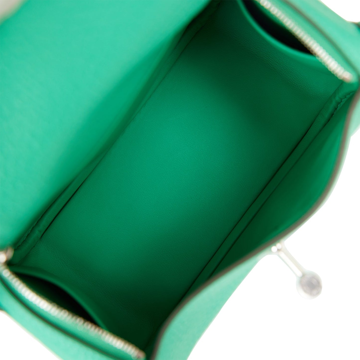 Hermes Mini Lindy Menthe Clemence Palladium Hardware