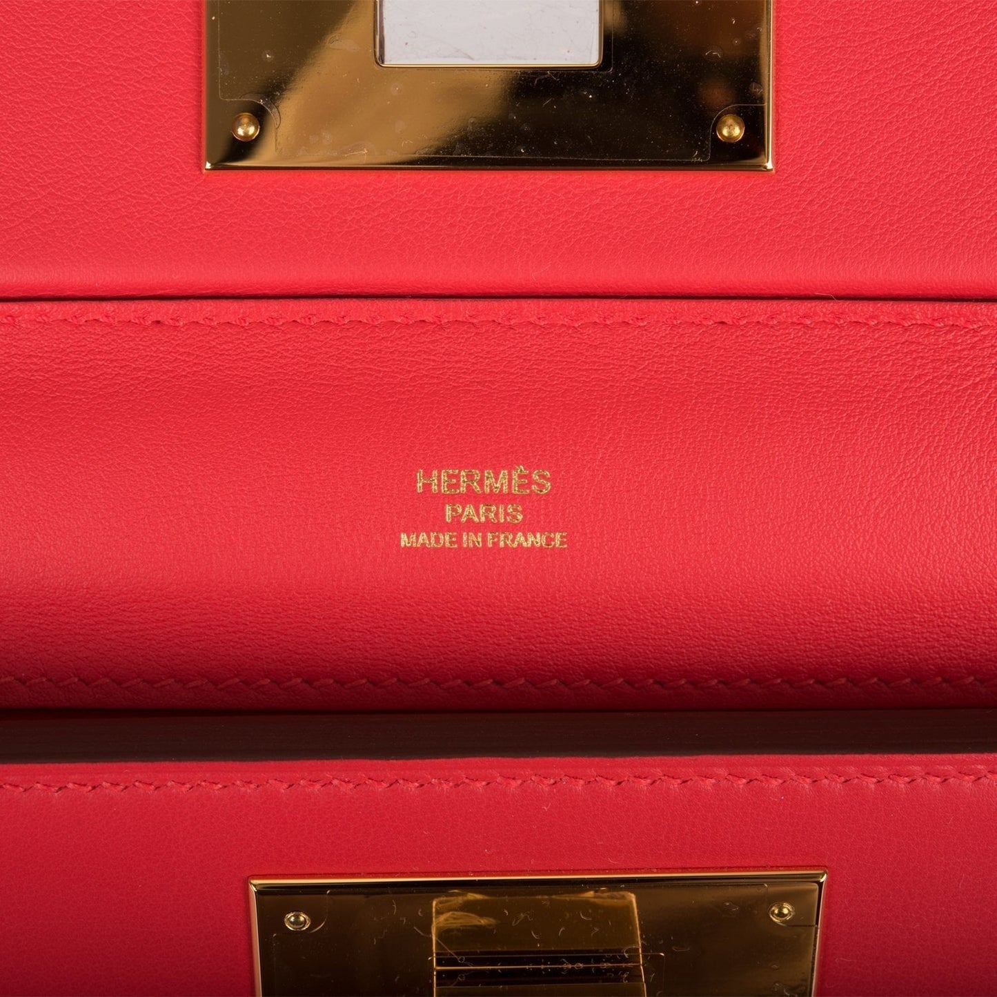 Hermes Mini 24/24 Bag Rouge de Coeur Evercolor and Swift Gold Hardware