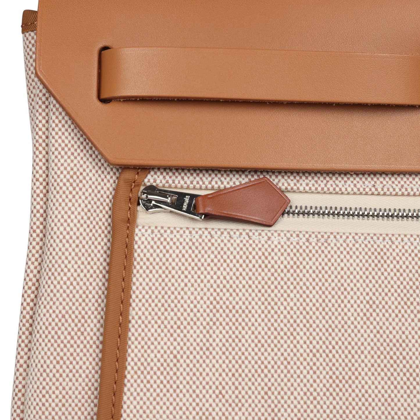 Hermes Herbag Zip PM 31 'Brides de Gala' Natural Sable Berline Hunter and Ecru Toile H Canvas Palladium Hardware