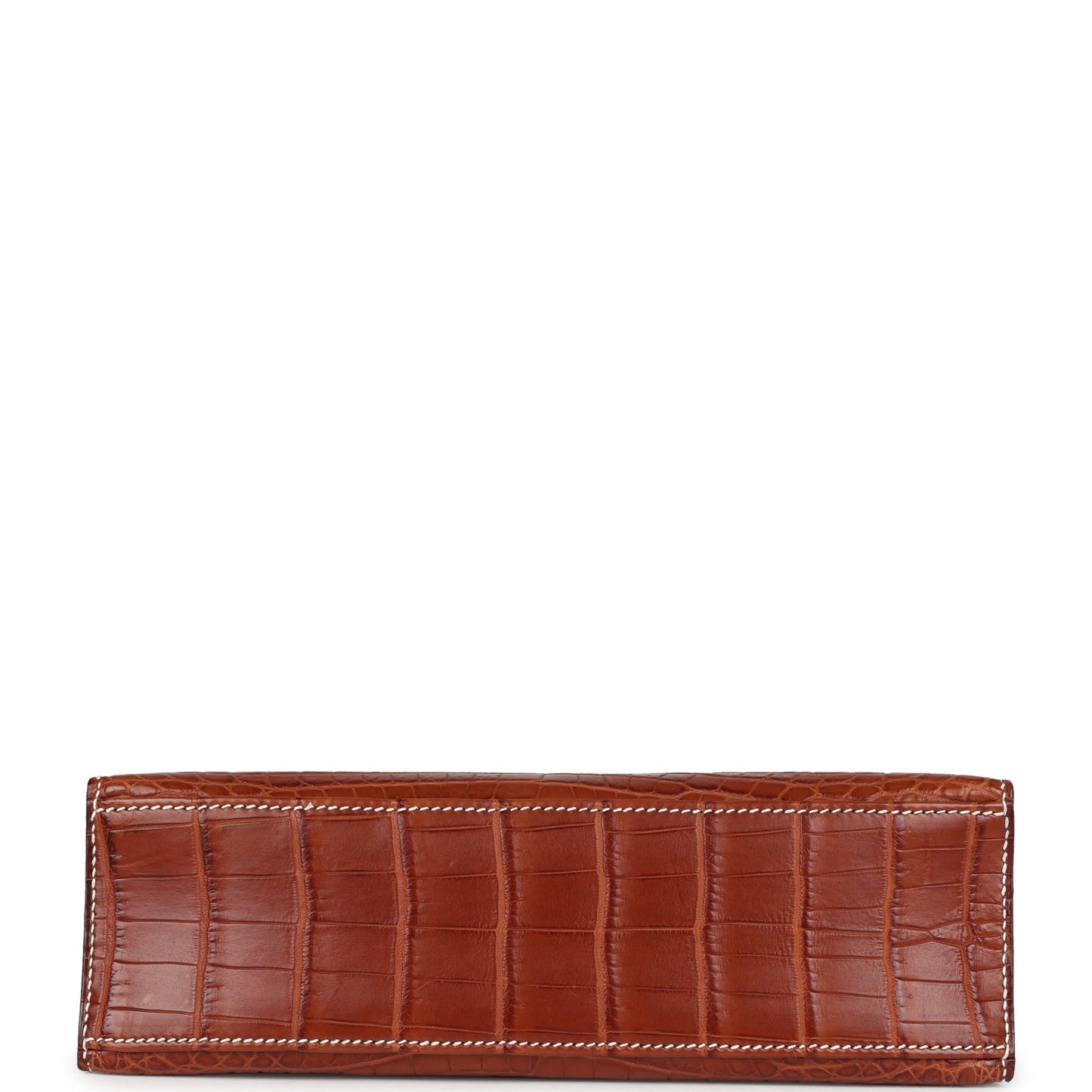 Hermes Kelly Pochette Fauve Matte Niloticus Crocodile Ruthenium Hardware