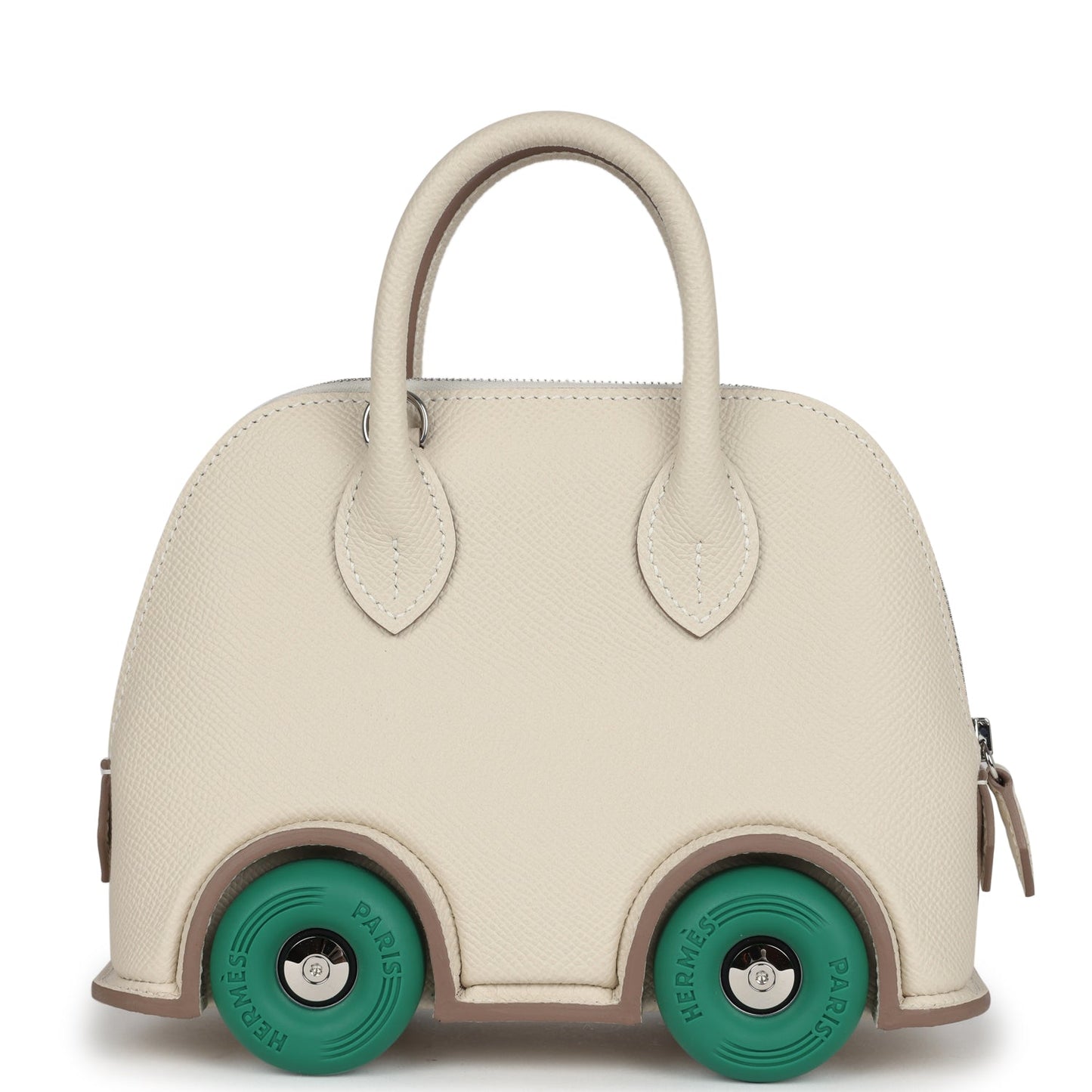 Hermes Bolide On Wheels 1923 Craie and Vert Vertigo Epsom Palladium Hardware