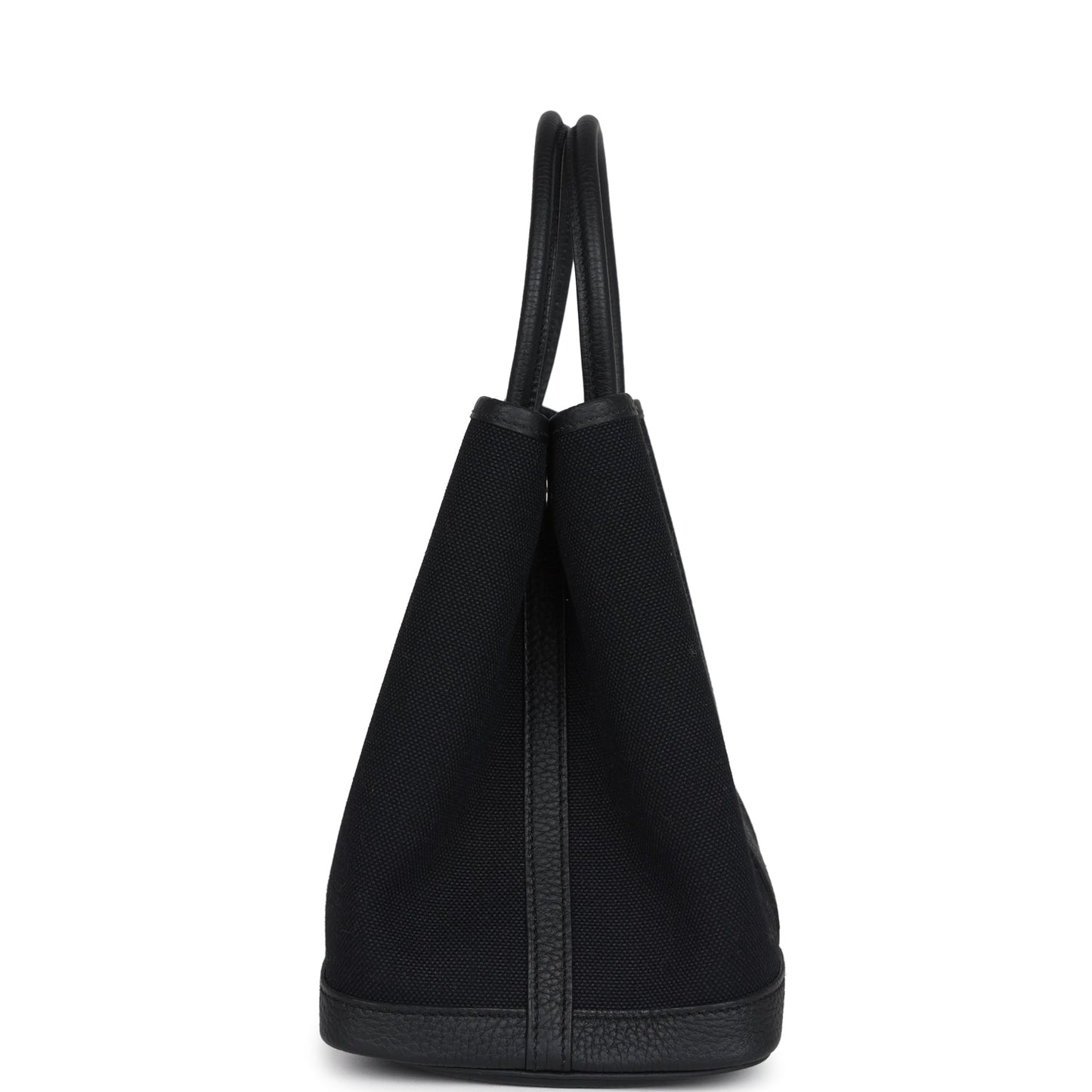 Hermes Garden Party 30 Black Toile and Negonda with Palladium Hardware