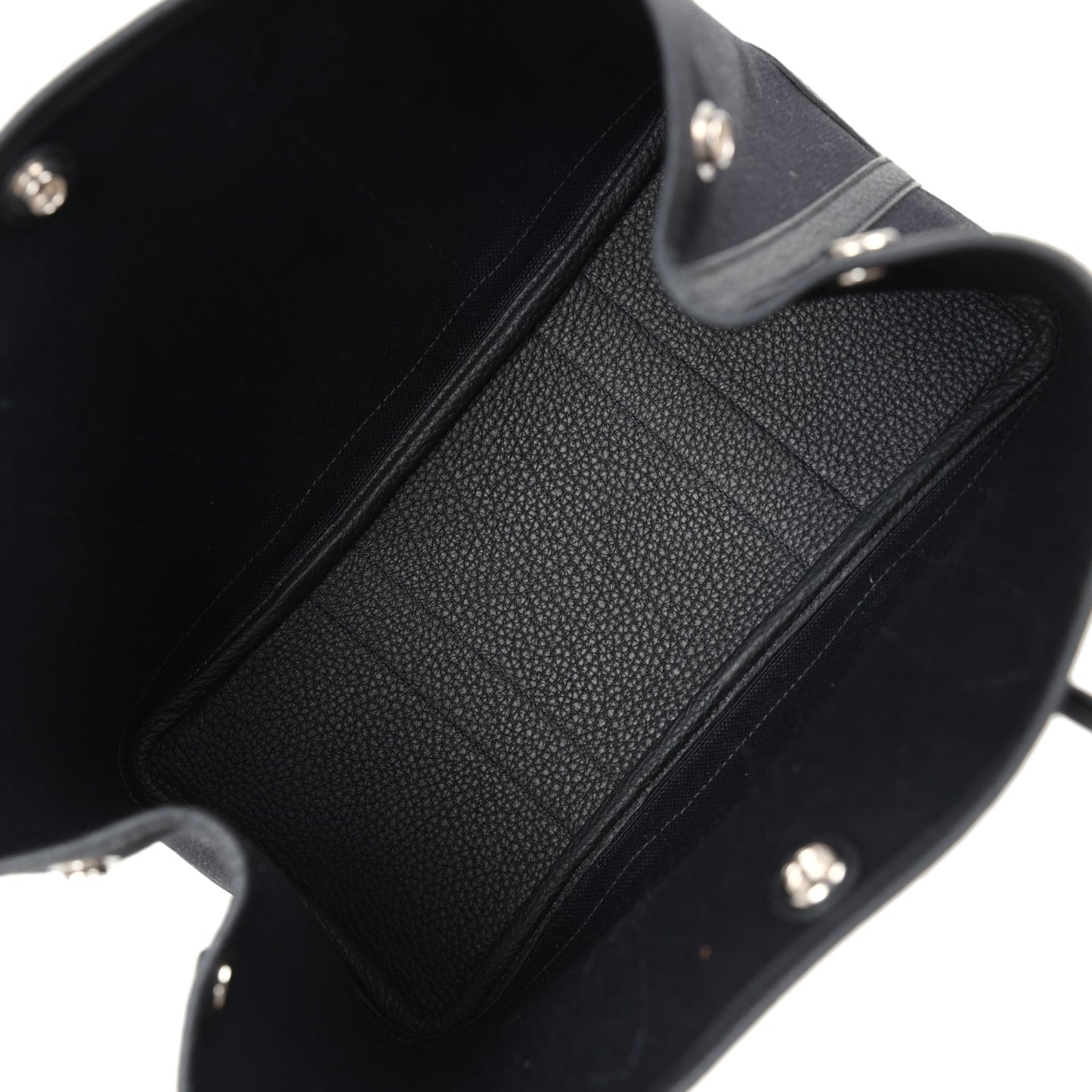 Hermes Garden Party 30 Black Toile and Negonda with Palladium Hardware