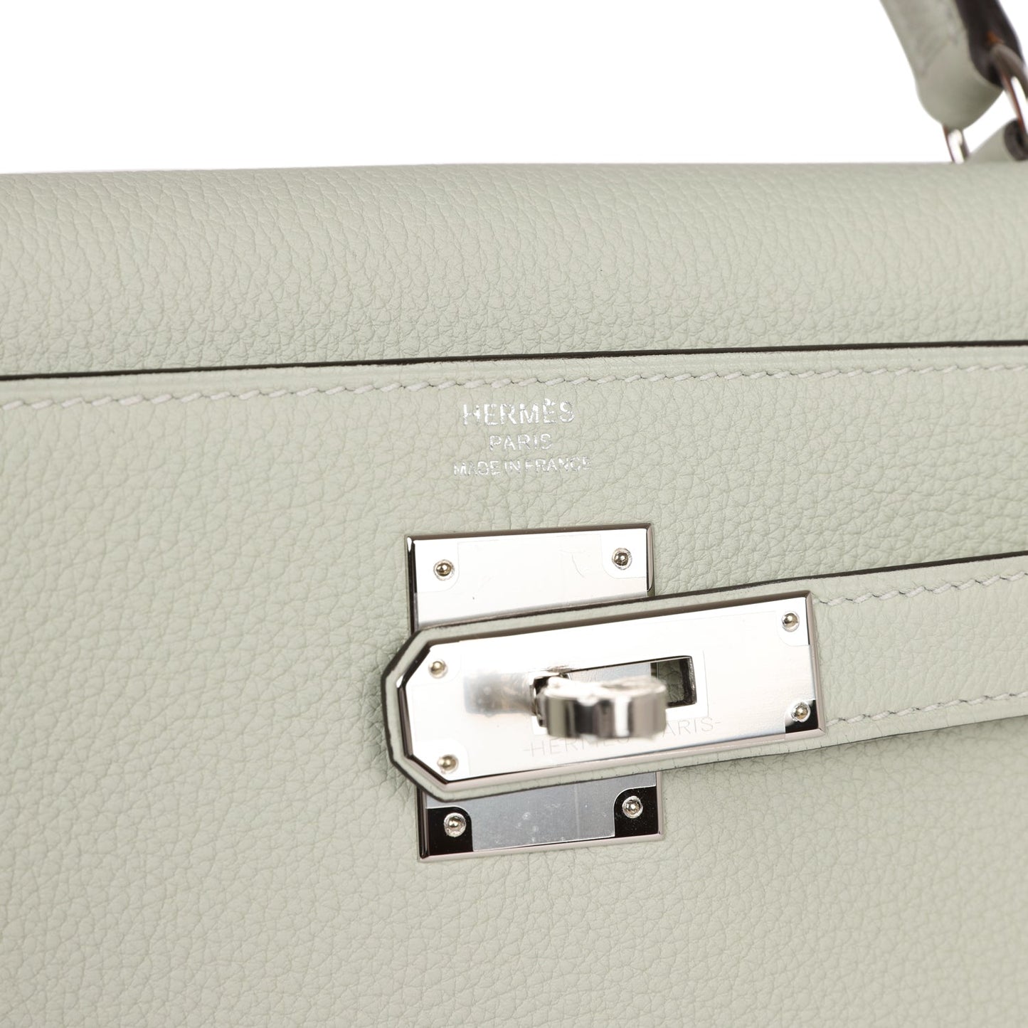 Hermes Kelly 28 Gris Neve Togo Palladium Hardware - Retourne 28