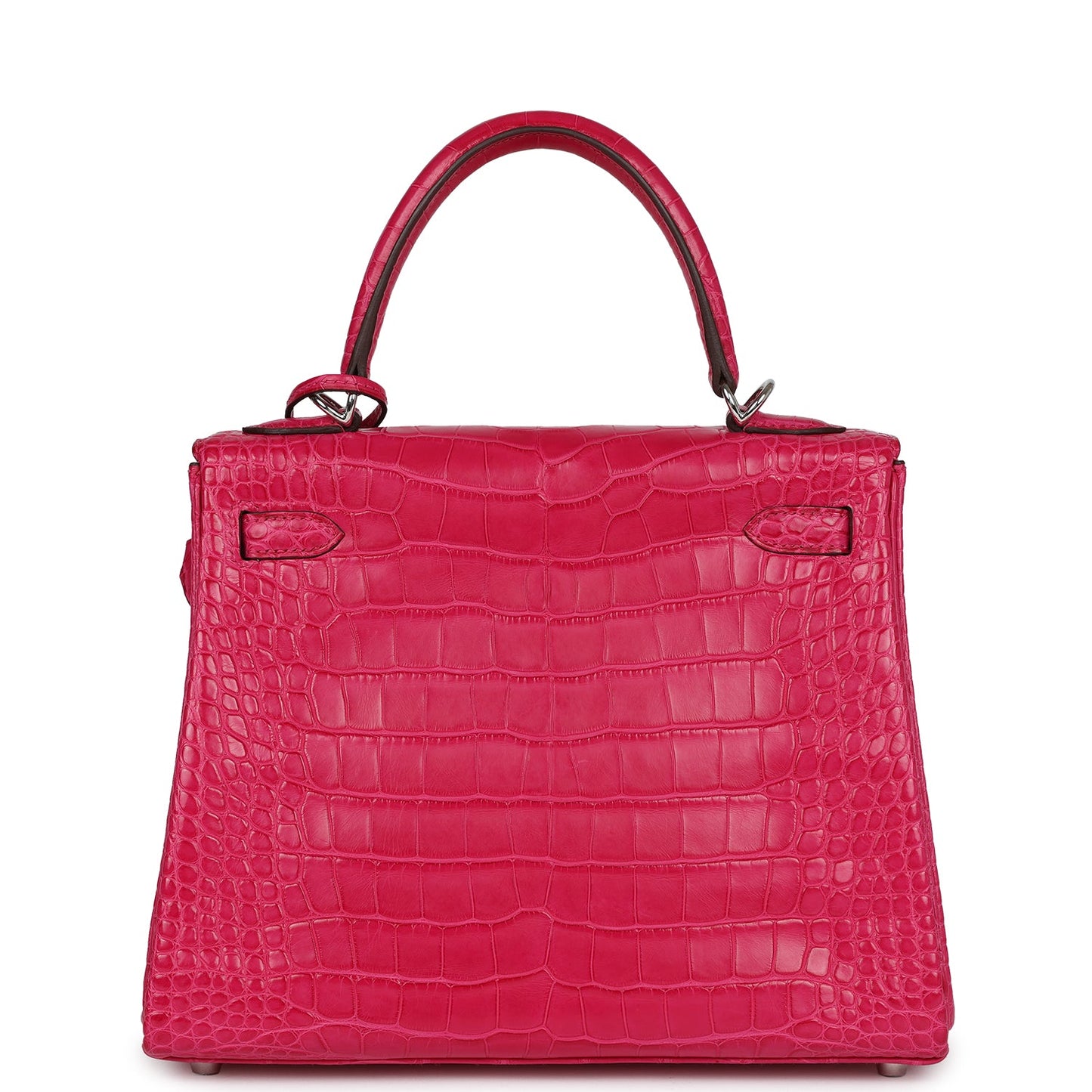 Hermes Kelly Retourne 25 Framboise Alligator Matte Palladium Hardware