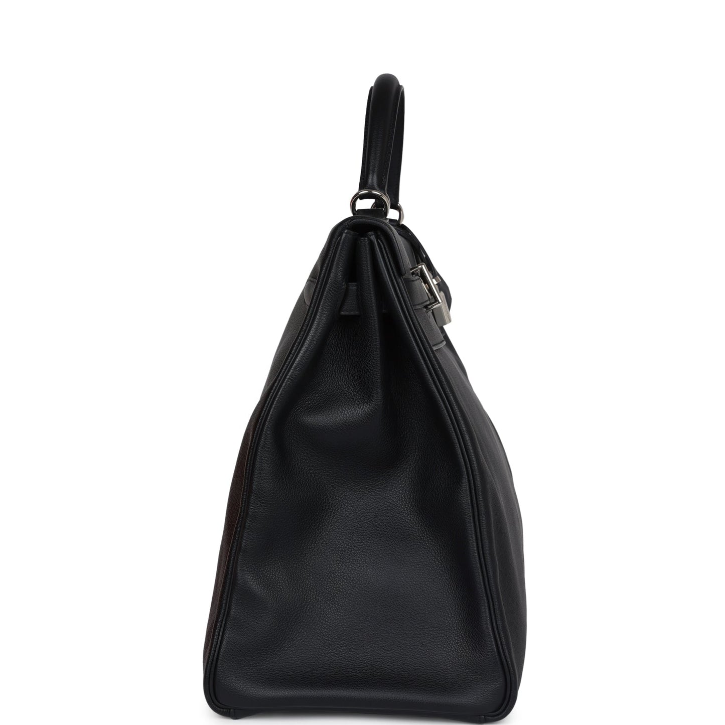 Hermes Kelly Voyage 50 Black Evercolor Palladium Hardware