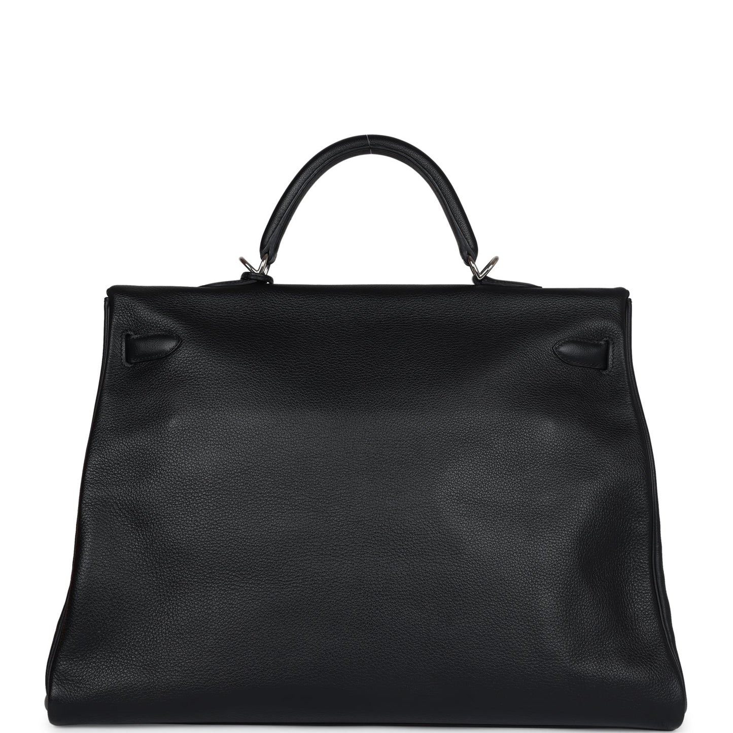 Hermes Kelly Voyage 50 Black Evercolor Palladium Hardware