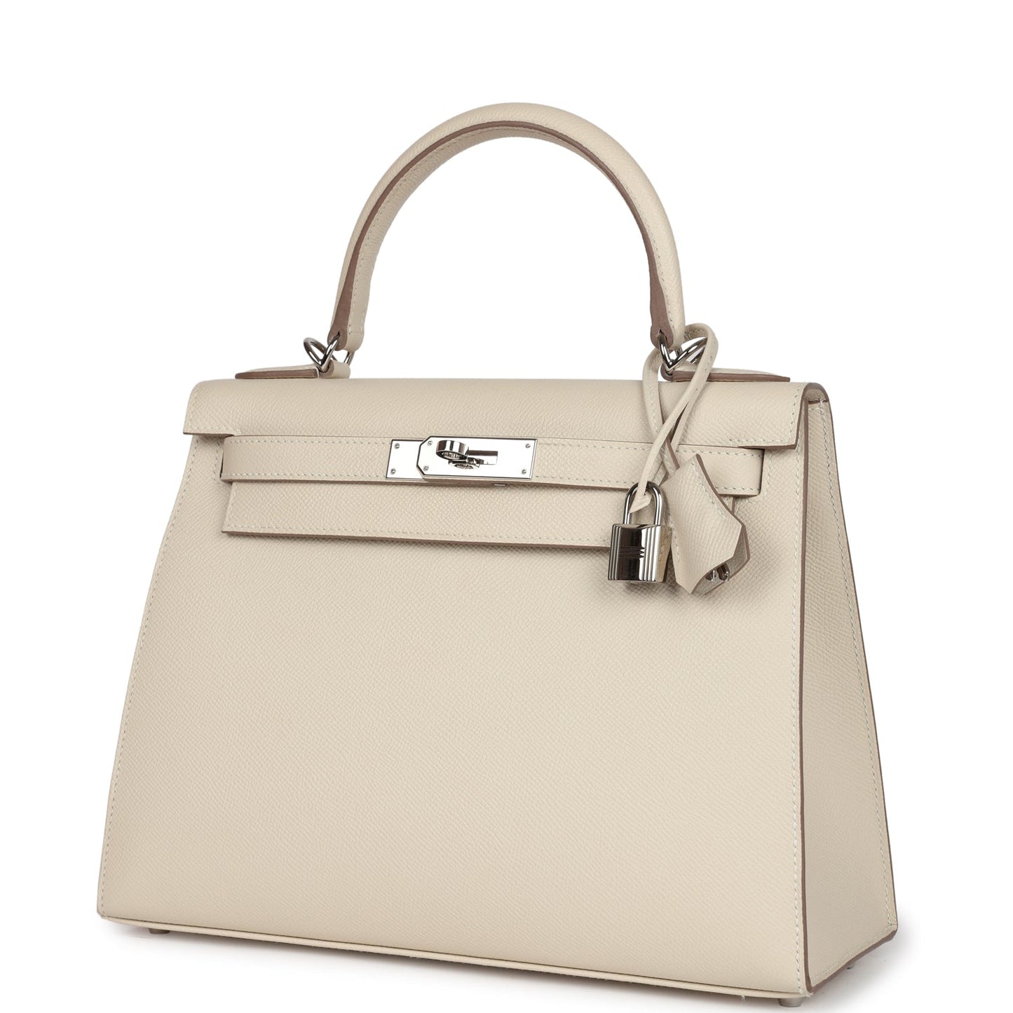 Hermes Kelly Sellier 28 Craie Epsom Palladium Hardware
