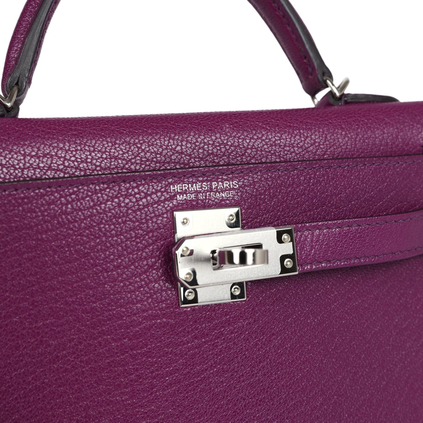 Hermes Kelly Sellier 20 Anemone Chevre Palladium Hardware