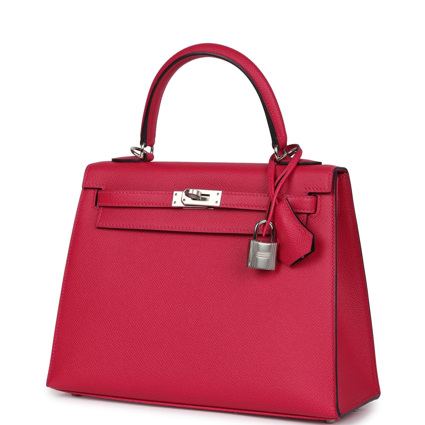 Hermes Kelly Sellier 25 Framboise Verso Epsom Palladium Hardware