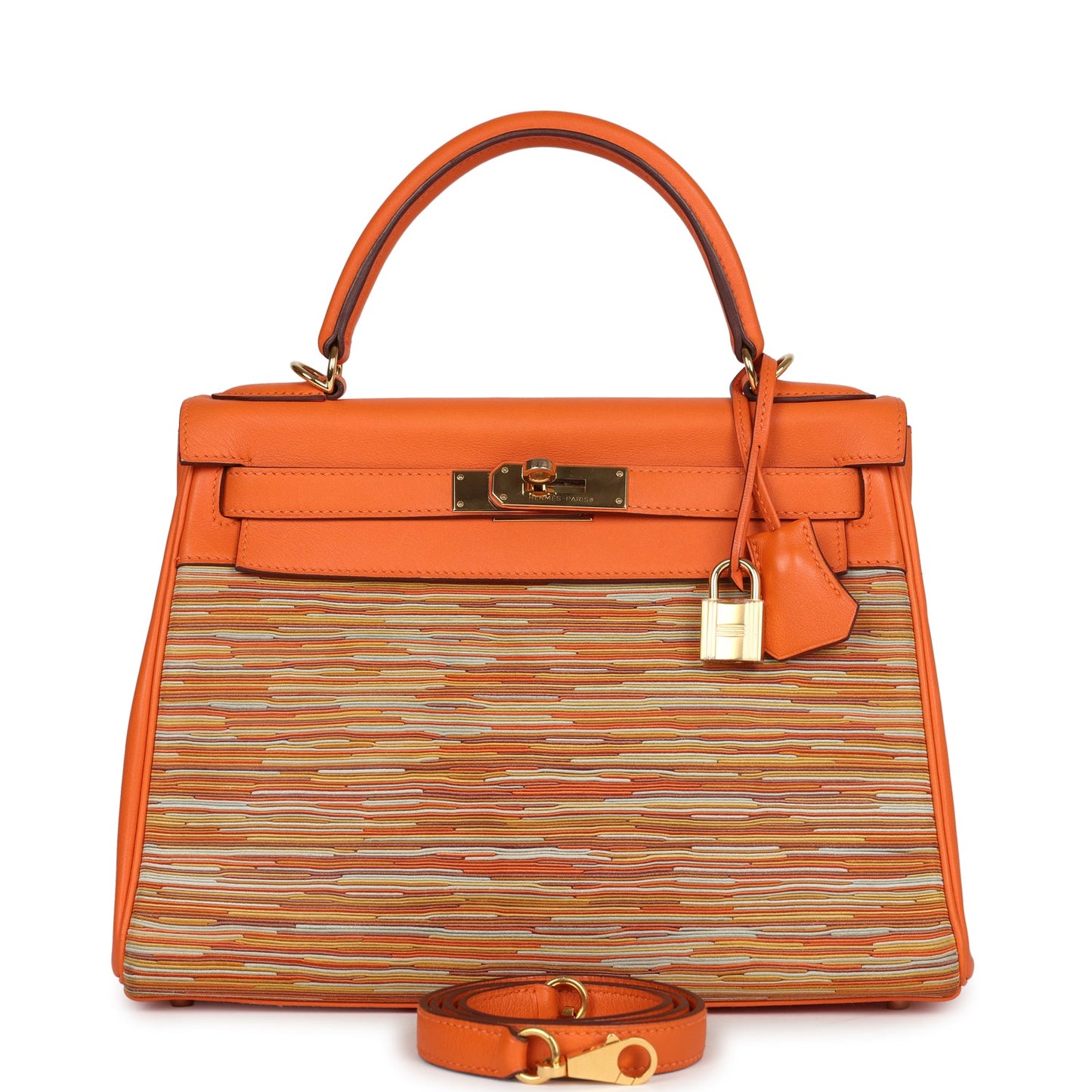 Hermes Kelly Retourne 28 Vibrato Orange Evercalf Gold Hardware