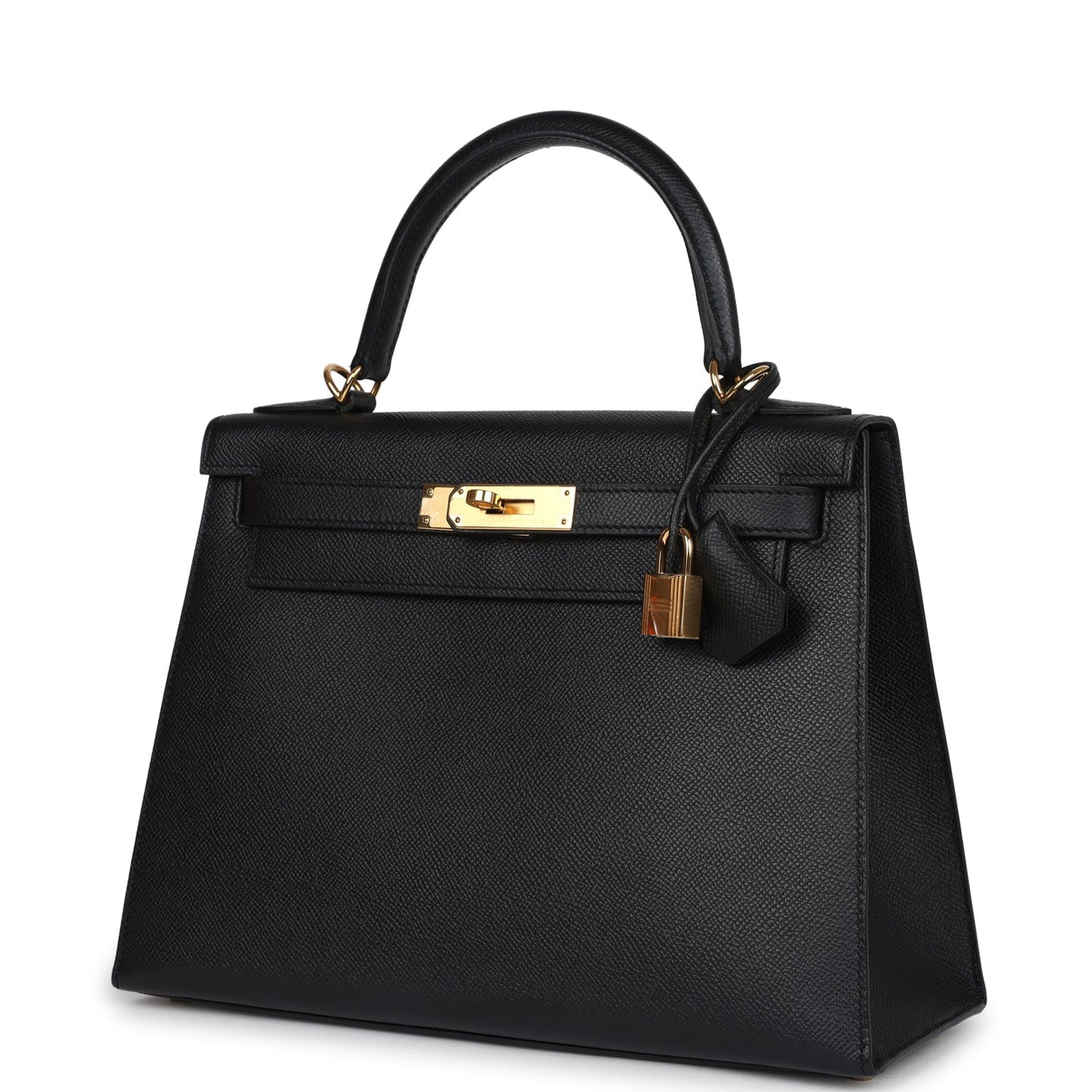 Hermes Kelly Sellier 28 Black Epsom Gold Hardware