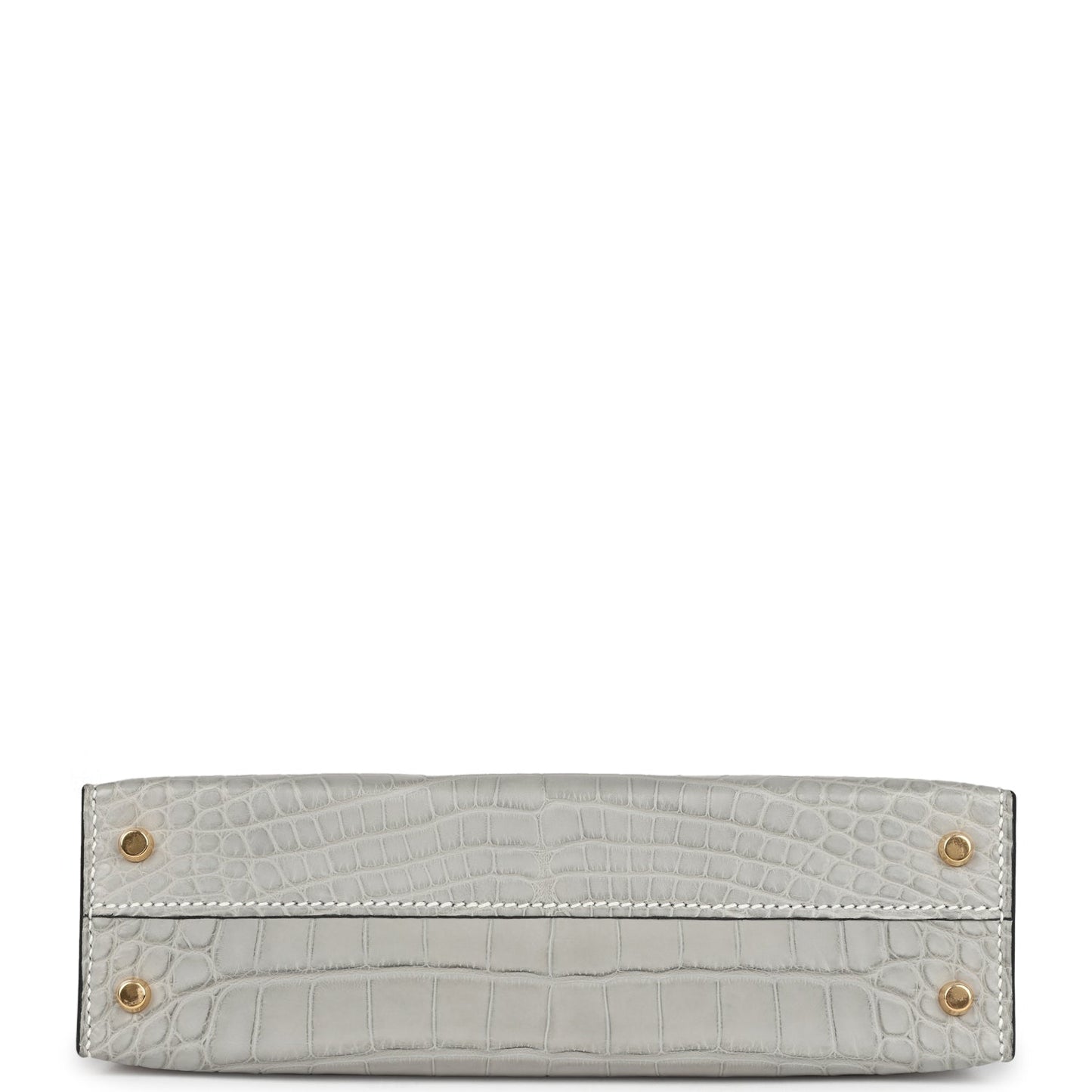 Hermes Special Order (HSS) Kelly Sellier 20 Gris Perle and Black Matte Alligator Gold Hardware